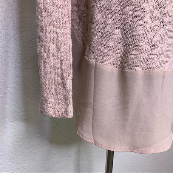 Anthropologie Deletta light pink burnout ruffle bottom top size Small - Picture 7 of 15